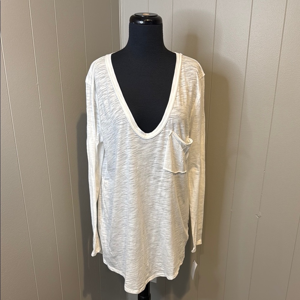 We The Free Women’s Large Cream Scoop Meck Long Sleeve Tunic